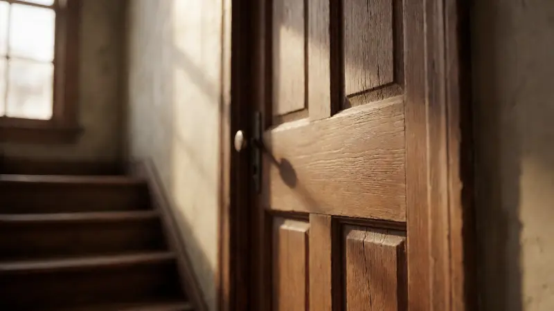 framing a door at the bottom of stairs