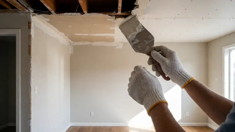 How to Repair a Water-Damaged Drywall Ceiling