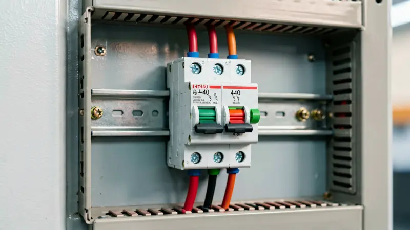 Electrical panel with a neutral wire and a 240-volt circuit breaker