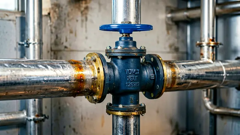Hydronic zone valve stuck closed on a heating system pipe