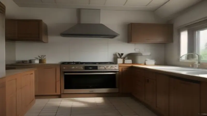 Oven interior with circulating hot air