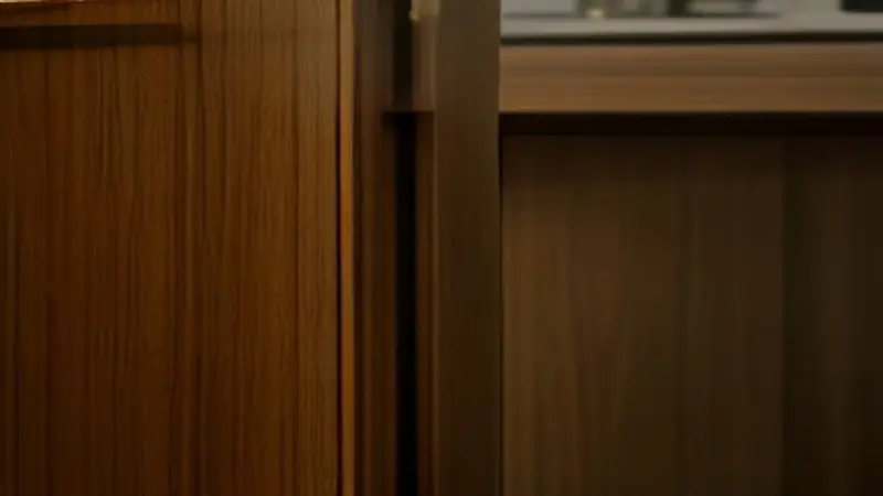 Close-up view of elegant Fabuwood cabinet doors in a modern kitchen