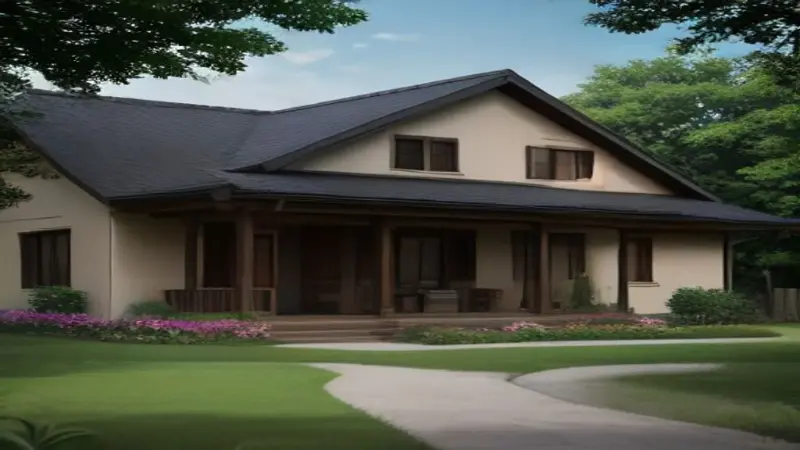 Newly built house exterior with a well-maintained lawn.