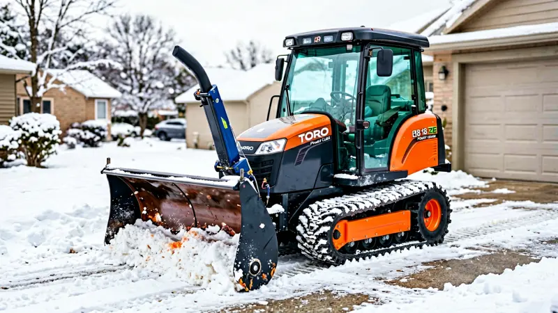 Toro Power Clear 518 ZE snow thrower on a snowy driveway