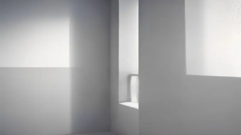 Paint swatches of two distinct white shades on a wall