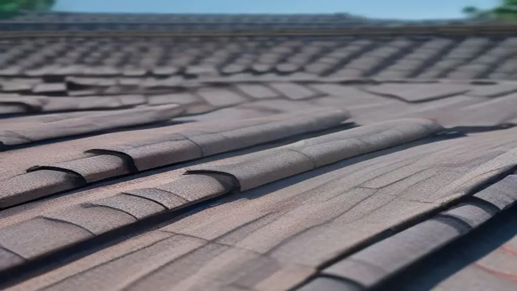 Close up view of overlapping architectural roofing shingles installed along the edge of a roof deck