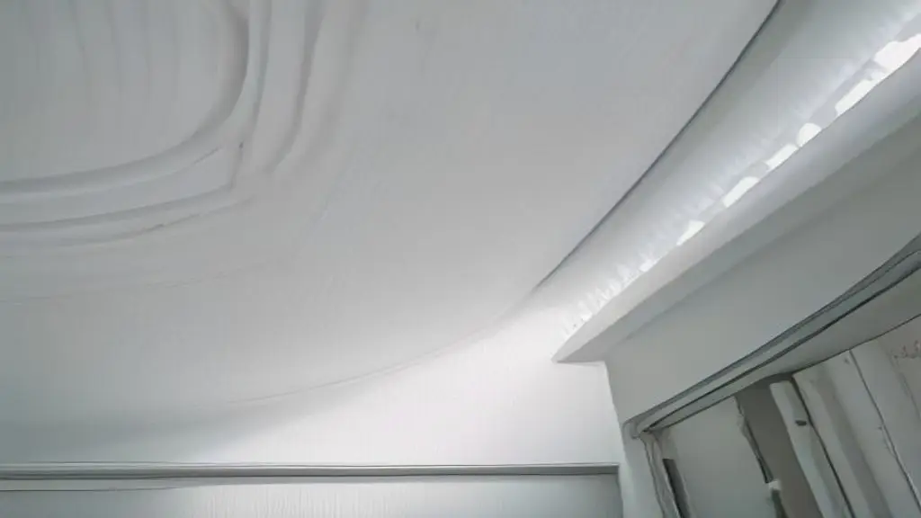 A fine-tooth circular saw blade resting on ribbed white aluminum soffit panels