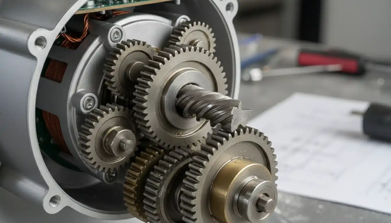 Internal motor gears and worm gear assembly of a stand mixer
