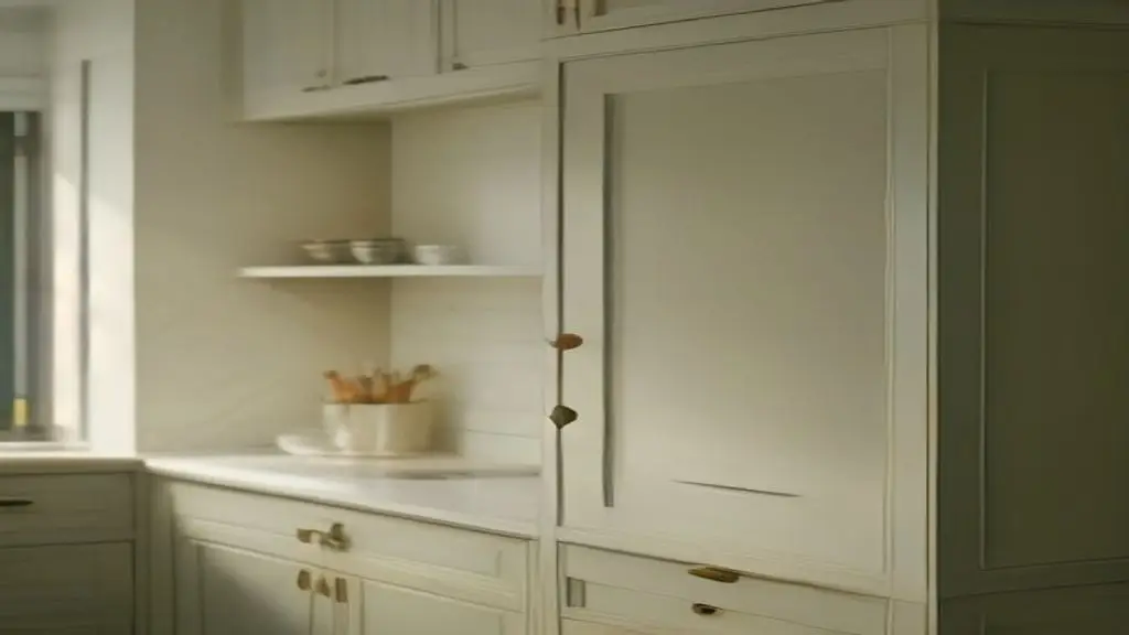 Freshly painted kitchen cabinets with modern brass hardware and updated countertops